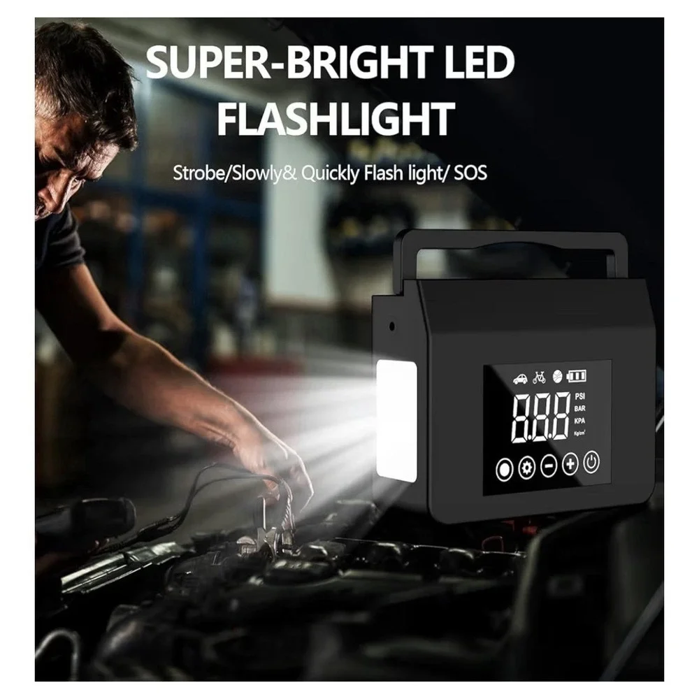 4000A Jump Starter with Air Compressor, 12V Portable Car Battery Charger,